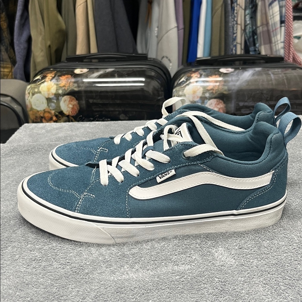 Vans Fillmore skate shoes men’s size 10.5  suede/canvas teal EUC